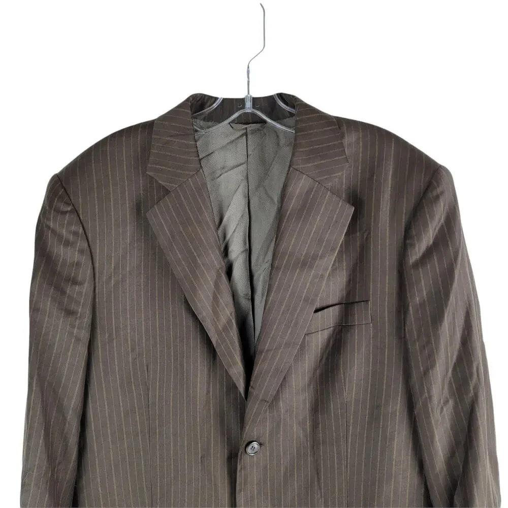 Valentino Wool Blazer Brown Striped From Cadini Italy Size 44R